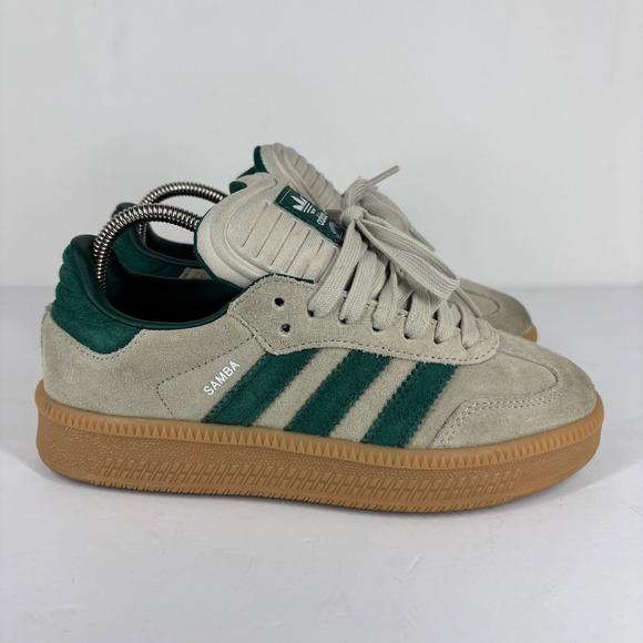 adidas Samba Sneakers in Beige and Green - Picture 1 of 7